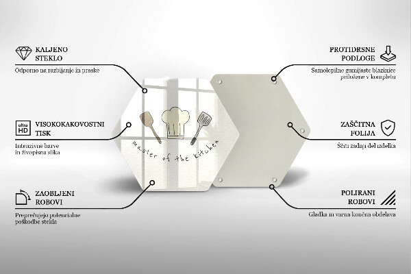 Tabla de cortar de vidrio Master of the kitchen