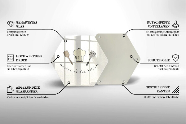 Tabla de cortar de vidrio Master of the kitchen