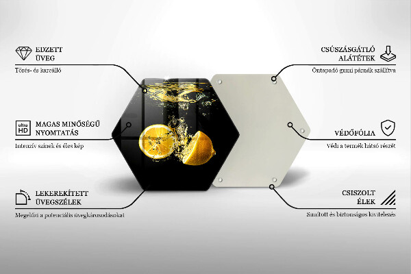 Tabla de cortar de vidrio Fruta jugosa de limón