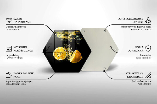 Tabla de cortar de vidrio Fruta jugosa de limón