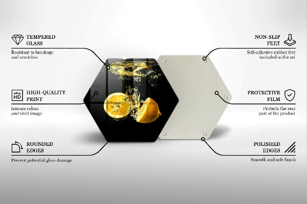 Tabla de cortar de vidrio Fruta jugosa de limón