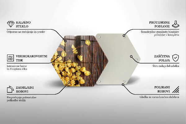 Tabla de cortar de vidrio Pasta en la mesa