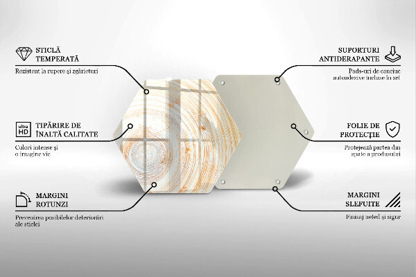 Tabla de cortar de vidrio Textura de madera
