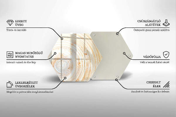 Tabla de cortar de vidrio Textura de madera