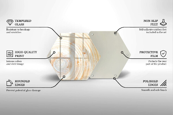 Tabla de cortar de vidrio Textura de madera