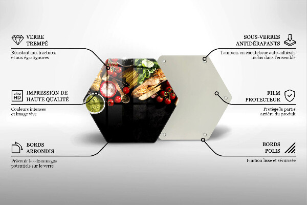 Tabla de cortar de vidrio Ingredientes y especias italianas
