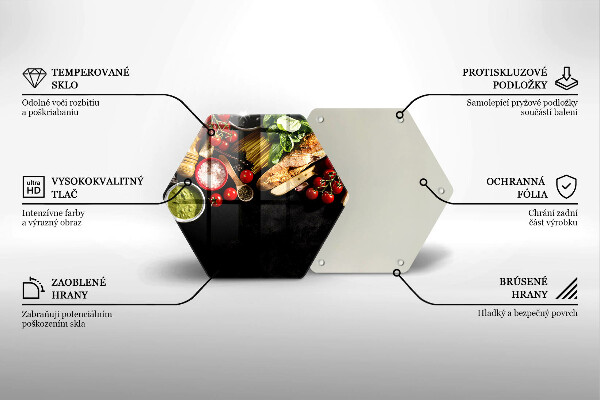 Tabla de cortar de vidrio Ingredientes y especias italianas