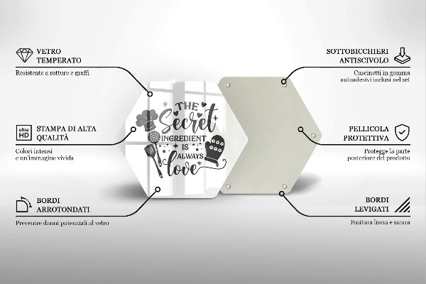 Tabla de cortar de vidrio Inscripción frase