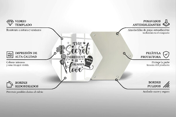 Tabla de cortar de vidrio Inscripción frase