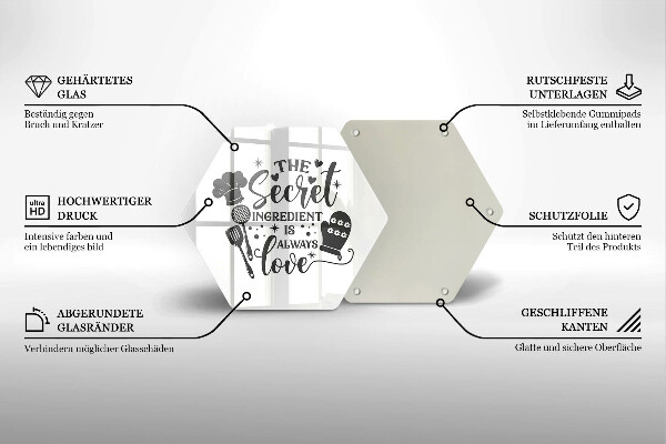 Tabla de cortar de vidrio Inscripción frase