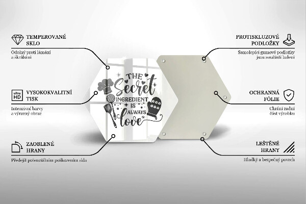 Tabla de cortar de vidrio Inscripción frase