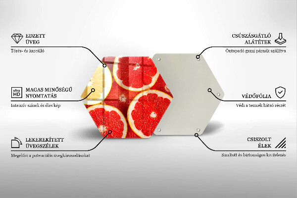 Tabla de cortar de vidrio Rodajas de pomelo