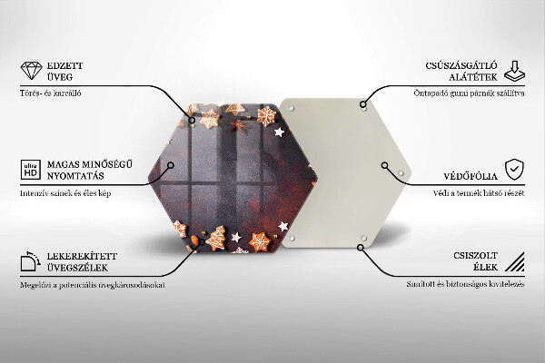 Tabla de cortar de vidrio Navidad de pan de jengibre