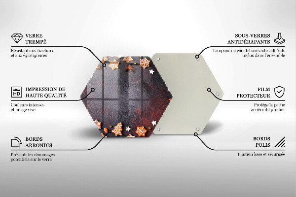 Tabla de cortar de vidrio Navidad de pan de jengibre