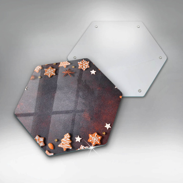 Tabla de cortar de vidrio Navidad de pan de jengibre