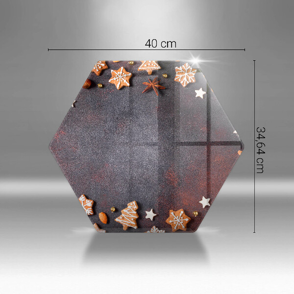 Tabla de cortar de vidrio Navidad de pan de jengibre