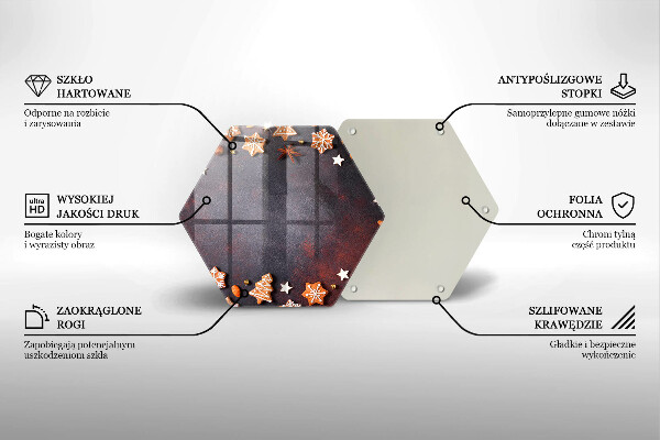 Tabla de cortar de vidrio Navidad de pan de jengibre