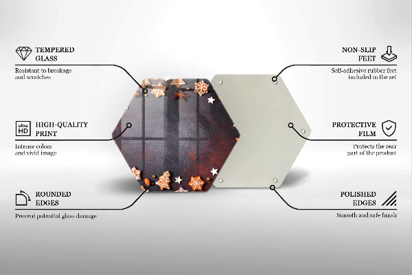 Tabla de cortar de vidrio Navidad de pan de jengibre