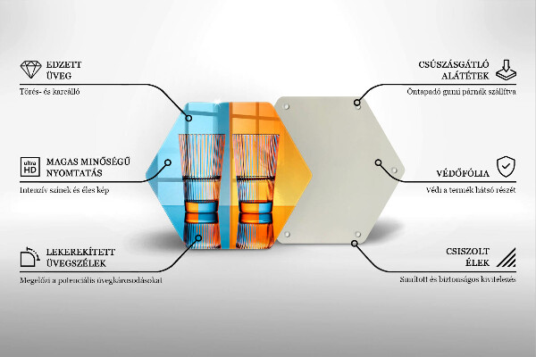 Tabla de cortar de vidrio Dos vasos de agua