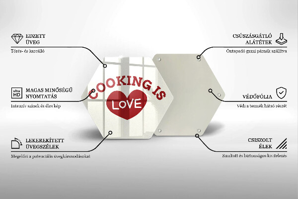 Tabla de cortar de vidrio Cooking is love