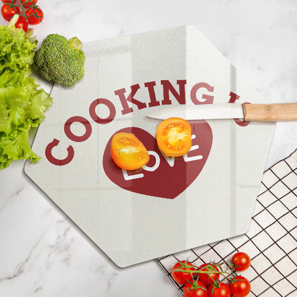 Tabla de cortar de vidrio Cooking is love