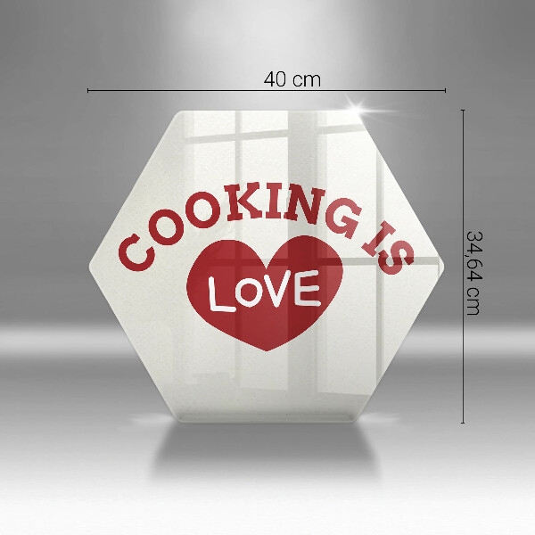 Tabla de cortar de vidrio Cooking is love