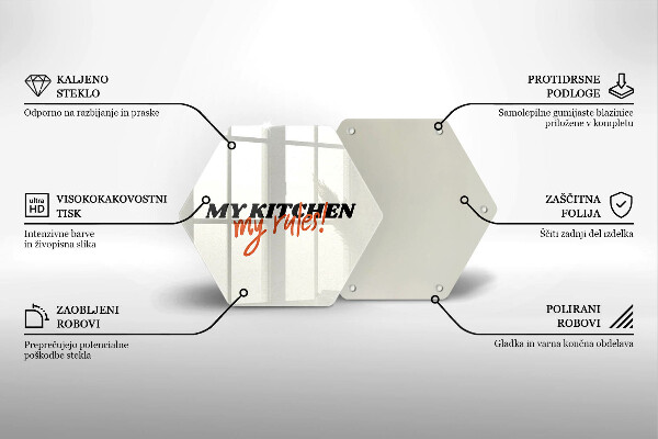 Tabla de cortar de vidrio My kitchen my rules