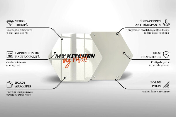 Tabla de cortar de vidrio My kitchen my rules