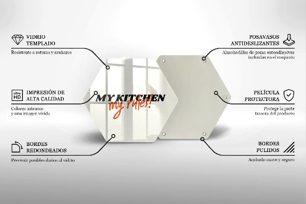 Tabla de cortar de vidrio My kitchen my rules