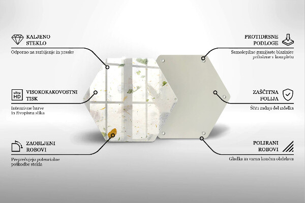 Tabla de cortar de vidrio Hojas cayendo