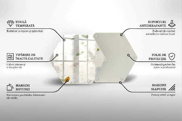 Tabla de cortar de vidrio Hojas cayendo