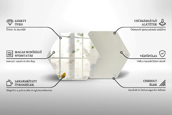 Tabla de cortar de vidrio Hojas cayendo