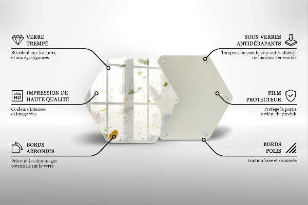 Tabla de cortar de vidrio Hojas cayendo