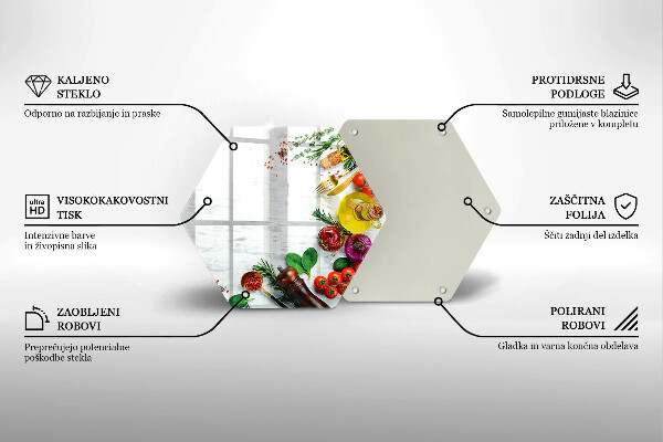 Tabla de cortar de vidrio Verduras y especias