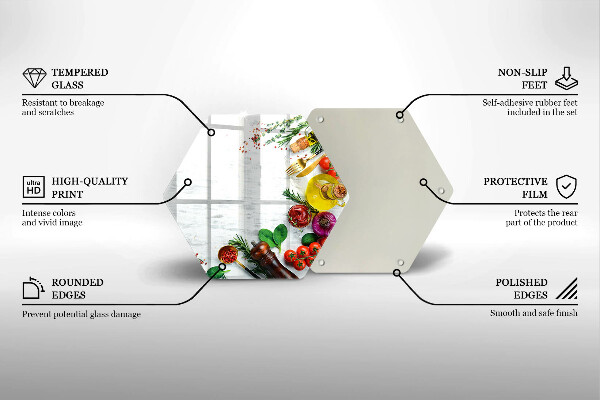 Tabla de cortar de vidrio Verduras y especias