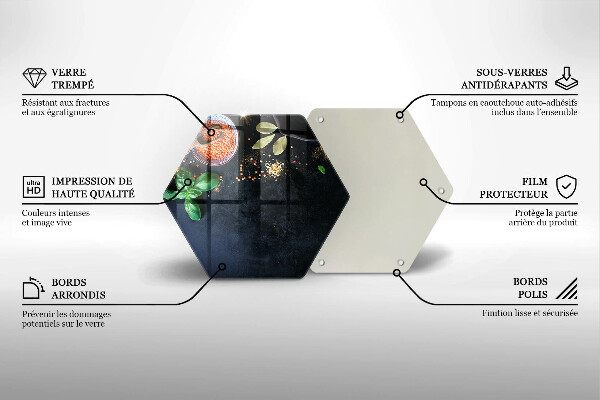 Tabla de cortar de vidrio Tazones de especias