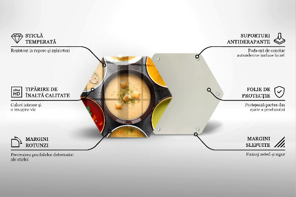 Tabla de cortar de vidrio Sopas coloridas