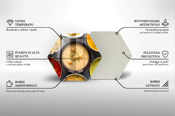 Tabla de cortar de vidrio Sopas coloridas