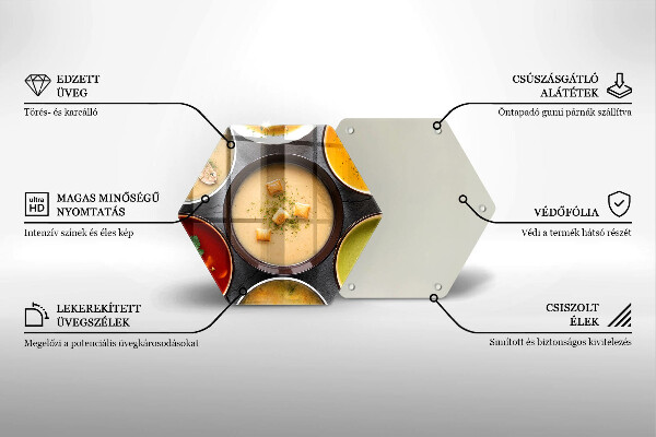 Tabla de cortar de vidrio Sopas coloridas