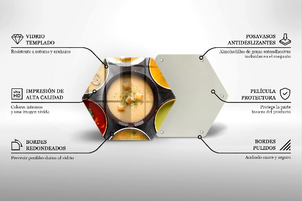 Tabla de cortar de vidrio Sopas coloridas