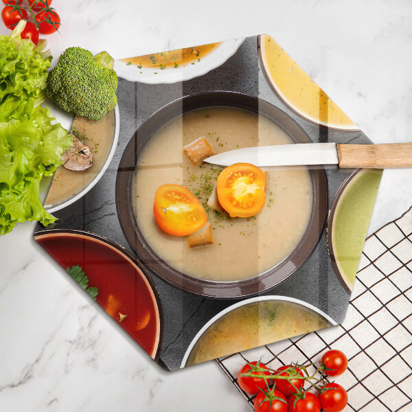 Tabla de cortar de vidrio Sopas coloridas