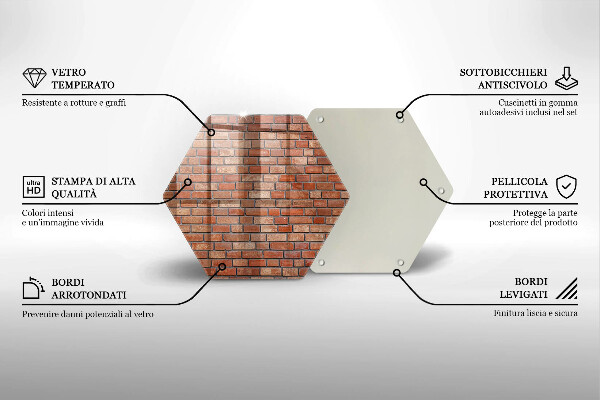 Tabla de cortar de vidrio Pared de ladrillo