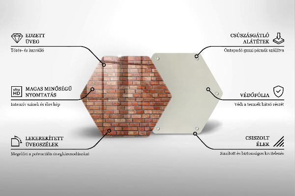 Tabla de cortar de vidrio Pared de ladrillo