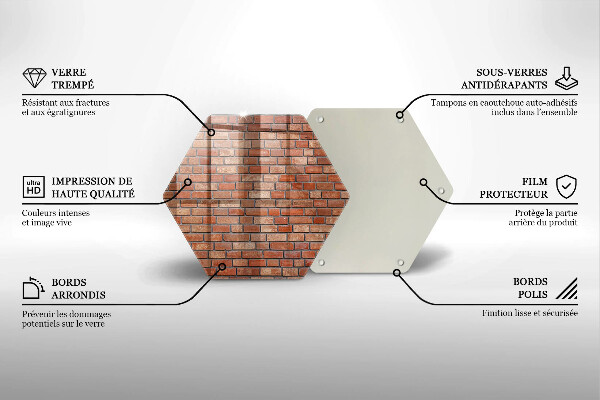 Tabla de cortar de vidrio Pared de ladrillo