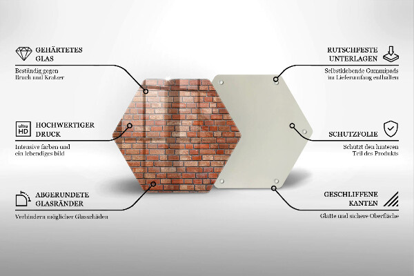Tabla de cortar de vidrio Pared de ladrillo