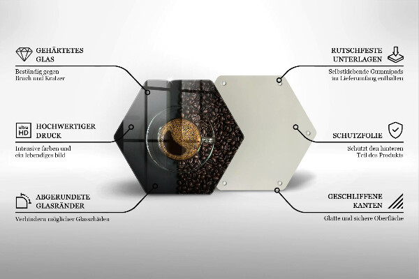 Tabla de cortar de vidrio Cafe y frijoles
