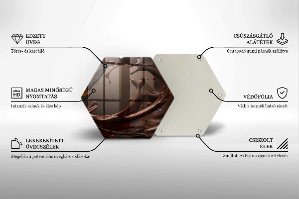 Tabla de cortar de vidrio Chocolate liquido