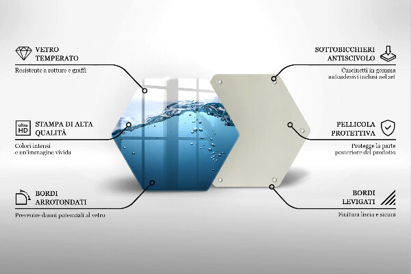Tabla de cortar de vidrio Agua azul