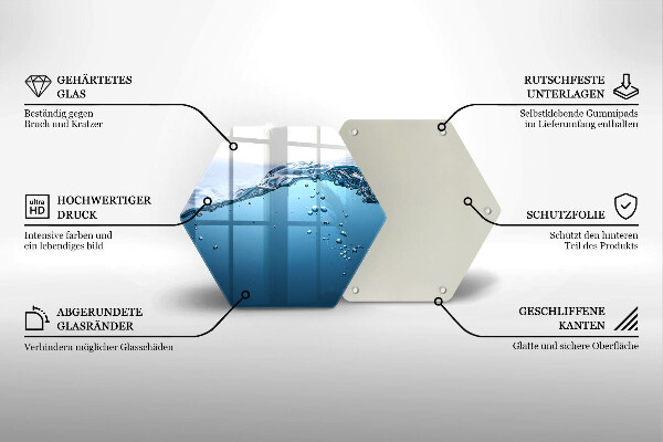 Tabla de cortar de vidrio Agua azul