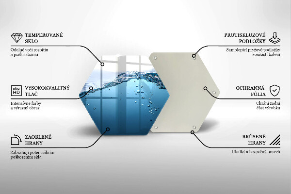 Tabla de cortar de vidrio Agua azul